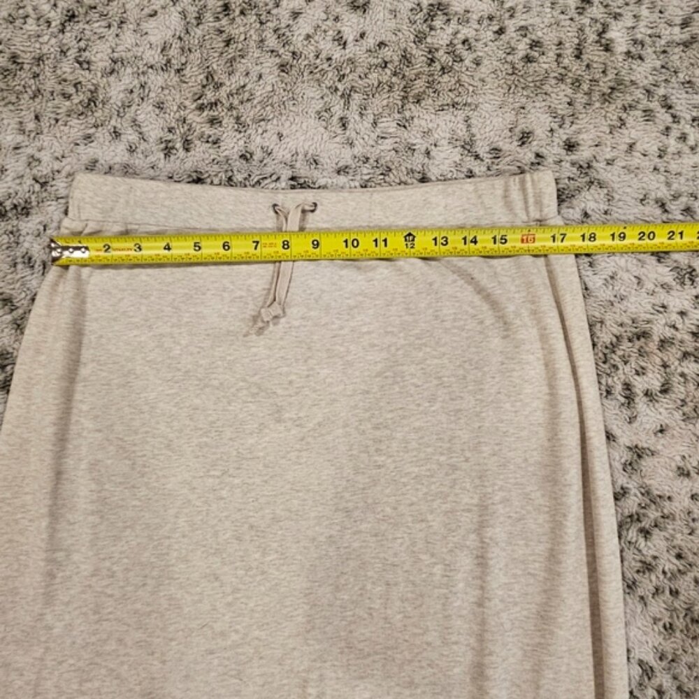 Eileen Fisher Maxi Beach Skirt L Pull On Elastic Waist Back Slit Cotton Beige - Picture 6 of 8